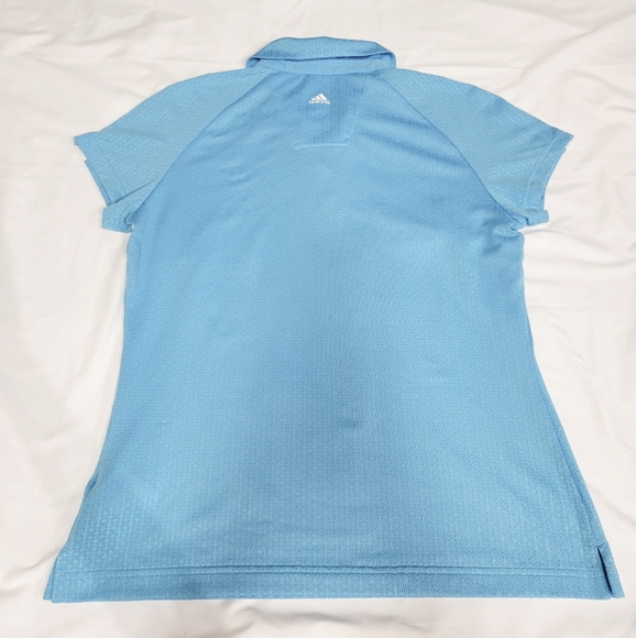 Adidas Clima Cool Womens Golf Polo Shirt On Size Medium Blue And White - Picture 2 of 9